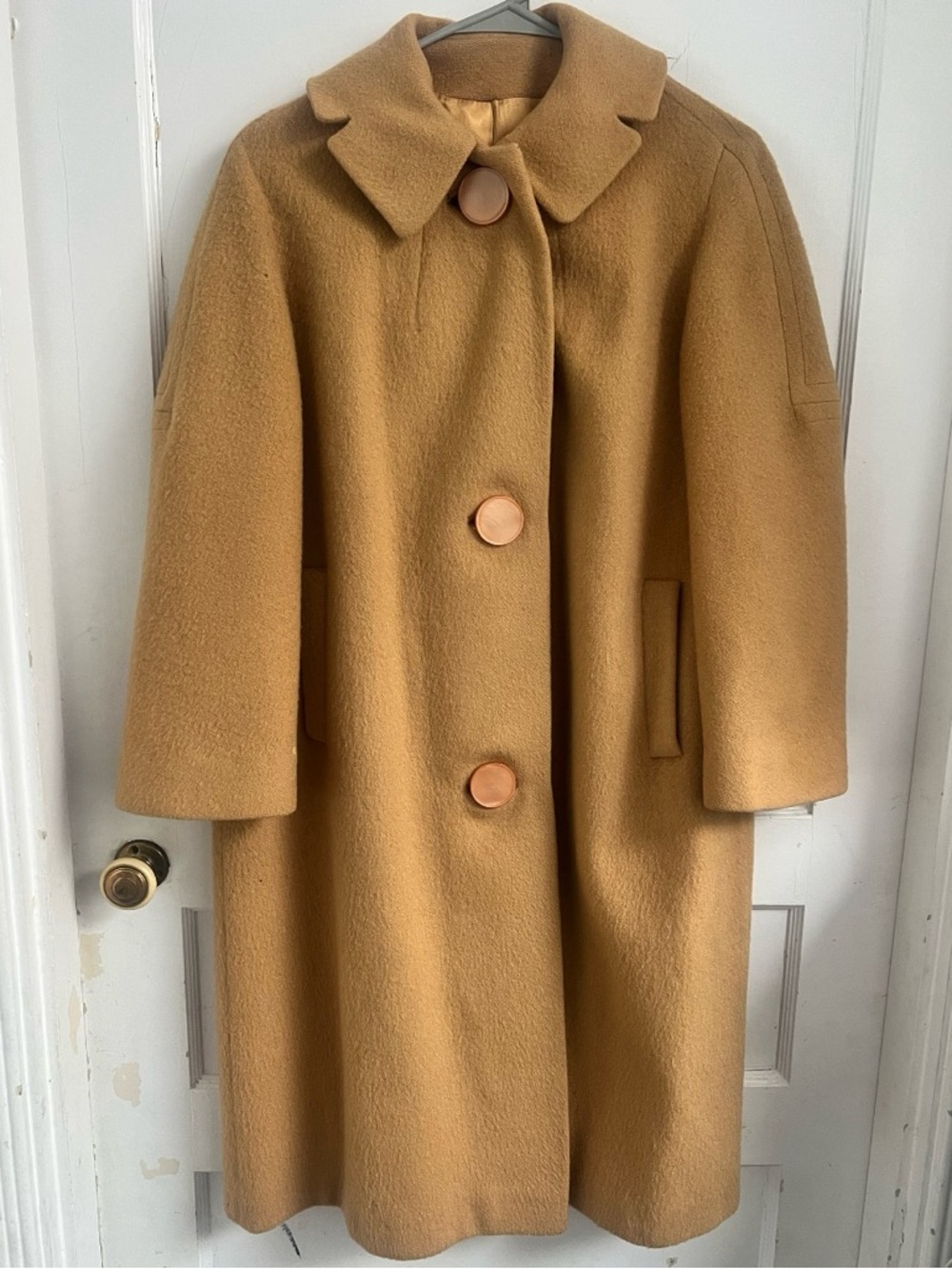 1960's Union Made Vintage
Wool Tan Long Coat RARE One
Size